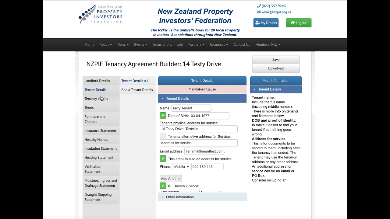 How to use the NZPIF Online Tenancy Agreement