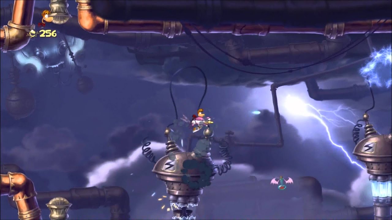Rayman Origins (1080i HD) Walkthrough Part 87 - Riding the Storm - Electoons & Lum Medal