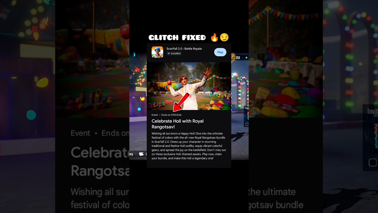 HOLI EVENT IN SCARFALL 2.0 🔥🥳 #scarfall #freefire #bgmi #gaming #scarpass #update #troledit #funny