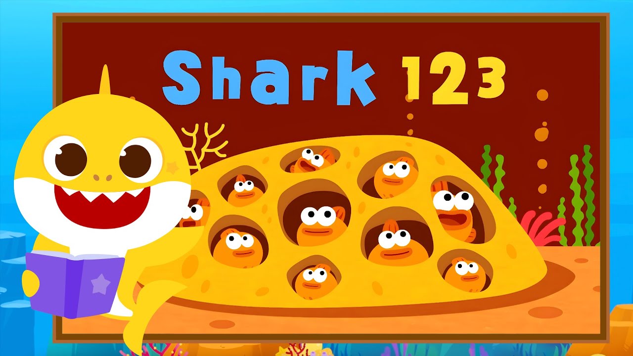 Number Songs | Shark 123 + Five Little Monkeys + Ten Little Thieves | Baby Shark Classroom