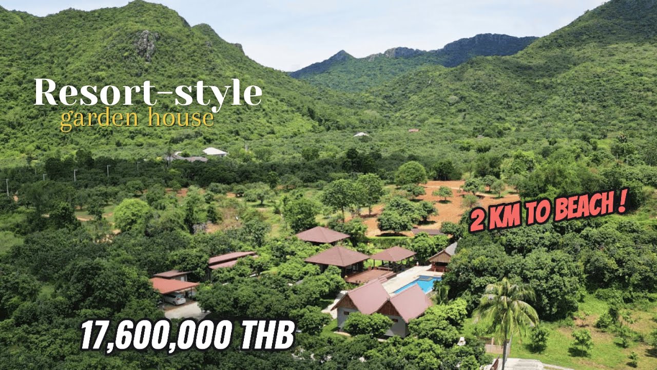 Resort-Style Private Garden Estate near Sam Roi Yot Beach – Mountain Views & Mango Orchard Retreat!