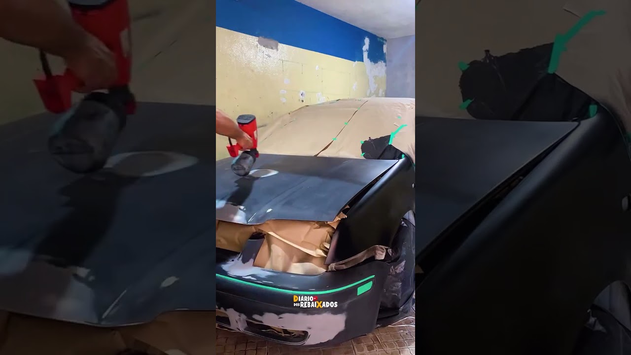 Pintei o VW Bora em casa com pistola elétrica! 
