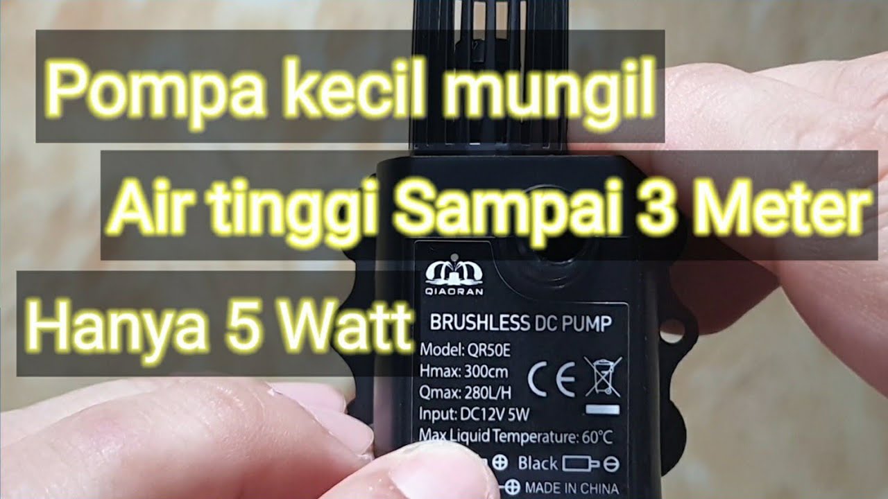 Pompa Kecil Mungil Kekuatan Dasyat Hemat Listrik Semburan 3 Meter untuk Hidroponik dan Aquarium