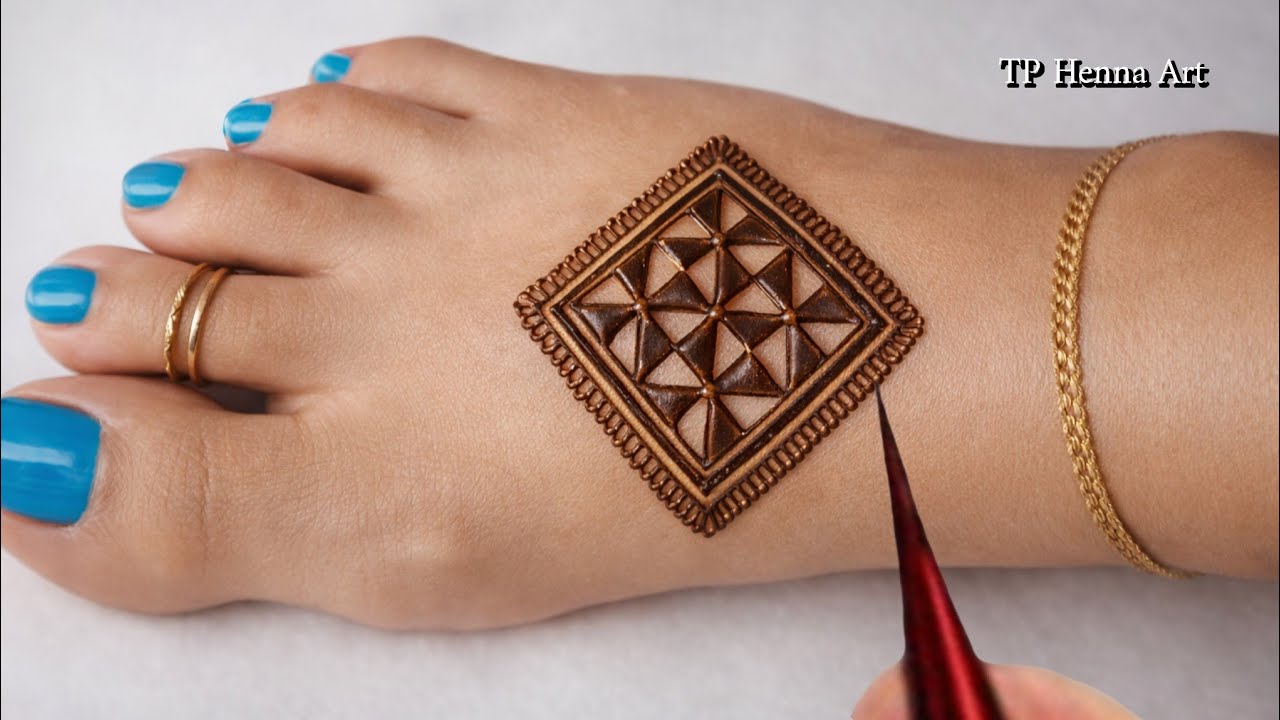 Very Beautiful Pakistani Mehndi Design for Foot/ Simple Henna Tutorial #day -10