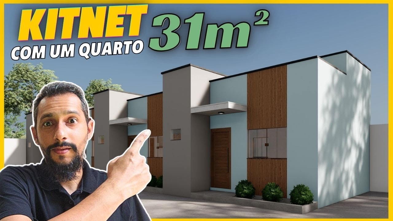 MODELO DE KITNET PEQUENA COM UM QUARTO | kitnet com 31m&sup2;