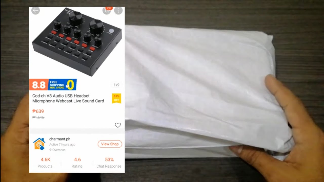 Unboxing V8 Sound Card from Shopee Demo (Review) TAGALOG