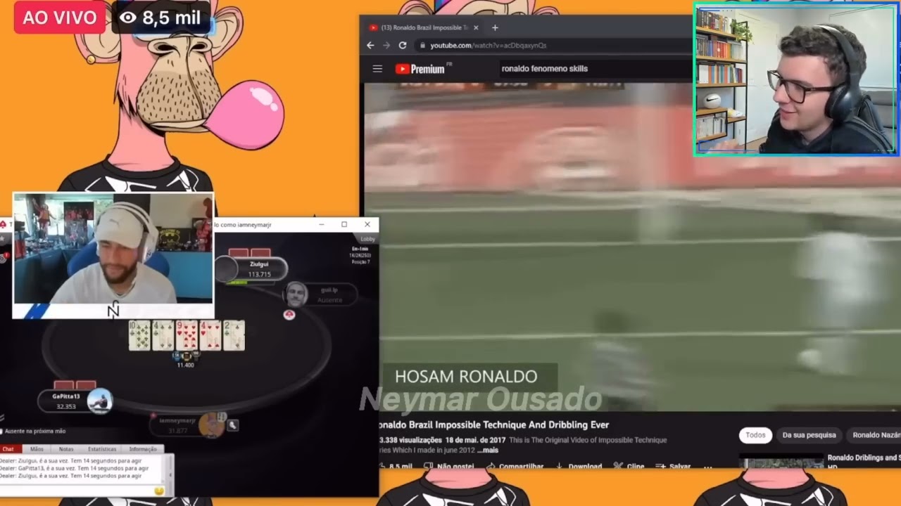 NEM O NEYMAR ACREDITAVA O QUÃO BOM ERA O RONALDO!! NEY REAGE AO RONALDO FENÔMENO!!