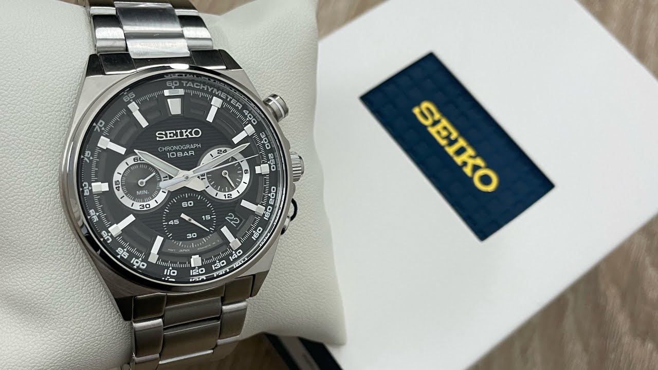 Seiko Essentials Chronograph Quartz Black Dial Men’s Watch SSB397P1 (Unboxing) @UnboxWatches