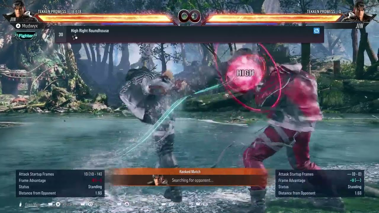 Tekken 8 CBT Jin movelist with frame data display  (opponent all block)