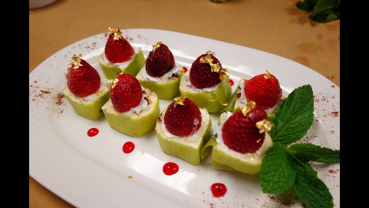 Strawberry Nutella Cheesecake Roll - How To Make Sushi Series