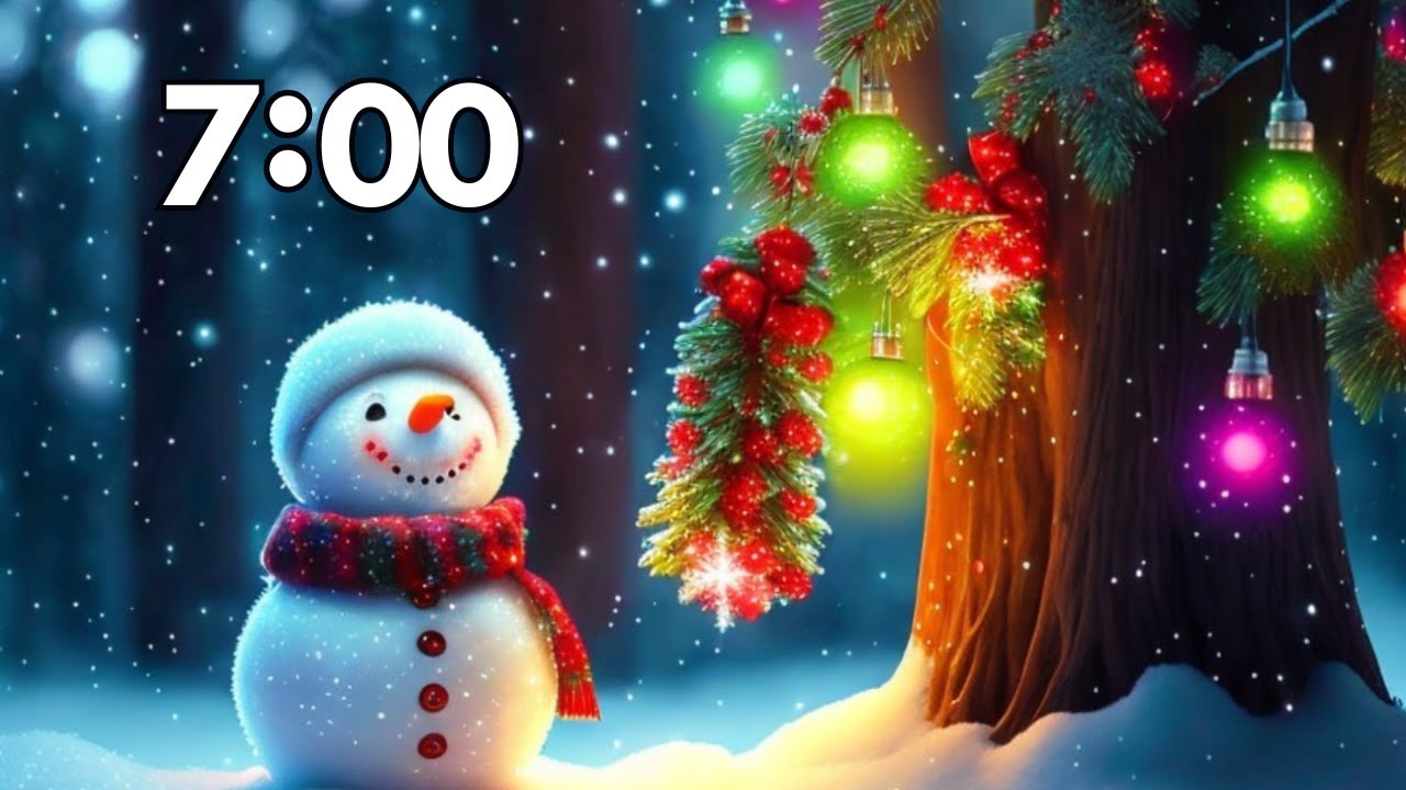 7 Minute Winter Timer With Animated Snow and Music