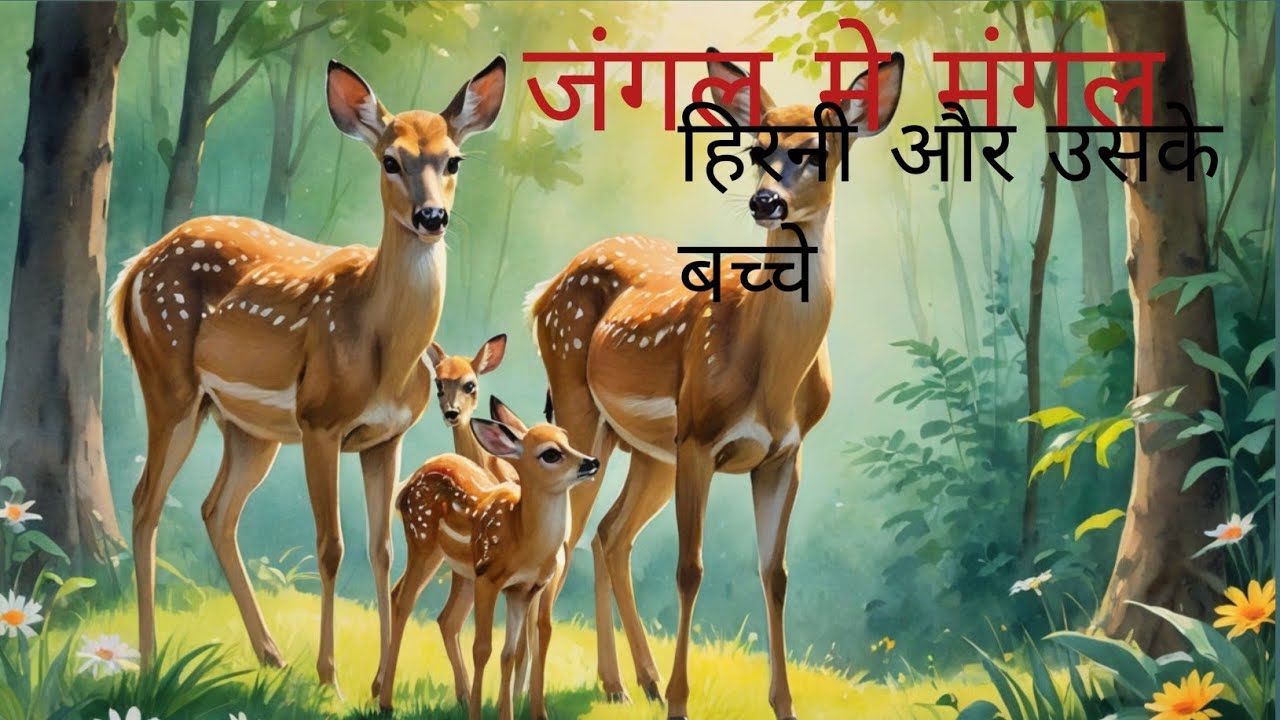 हिरनी और उसके बच्चे की कहानी || जंगल मे मंगल||moral story||हिरण और बच्चे||बच्चो की कहानी