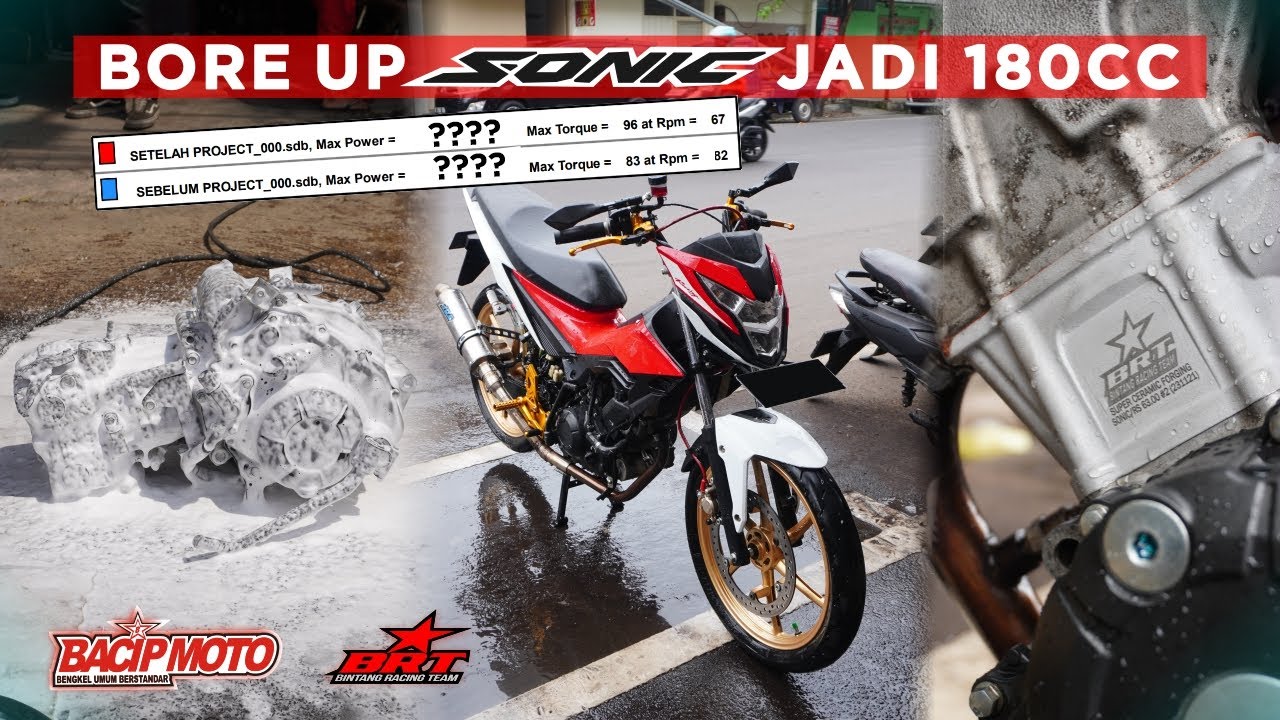 BORE UP SONIC 180 CC HARIAN, GESER LUBANG RADIATOR