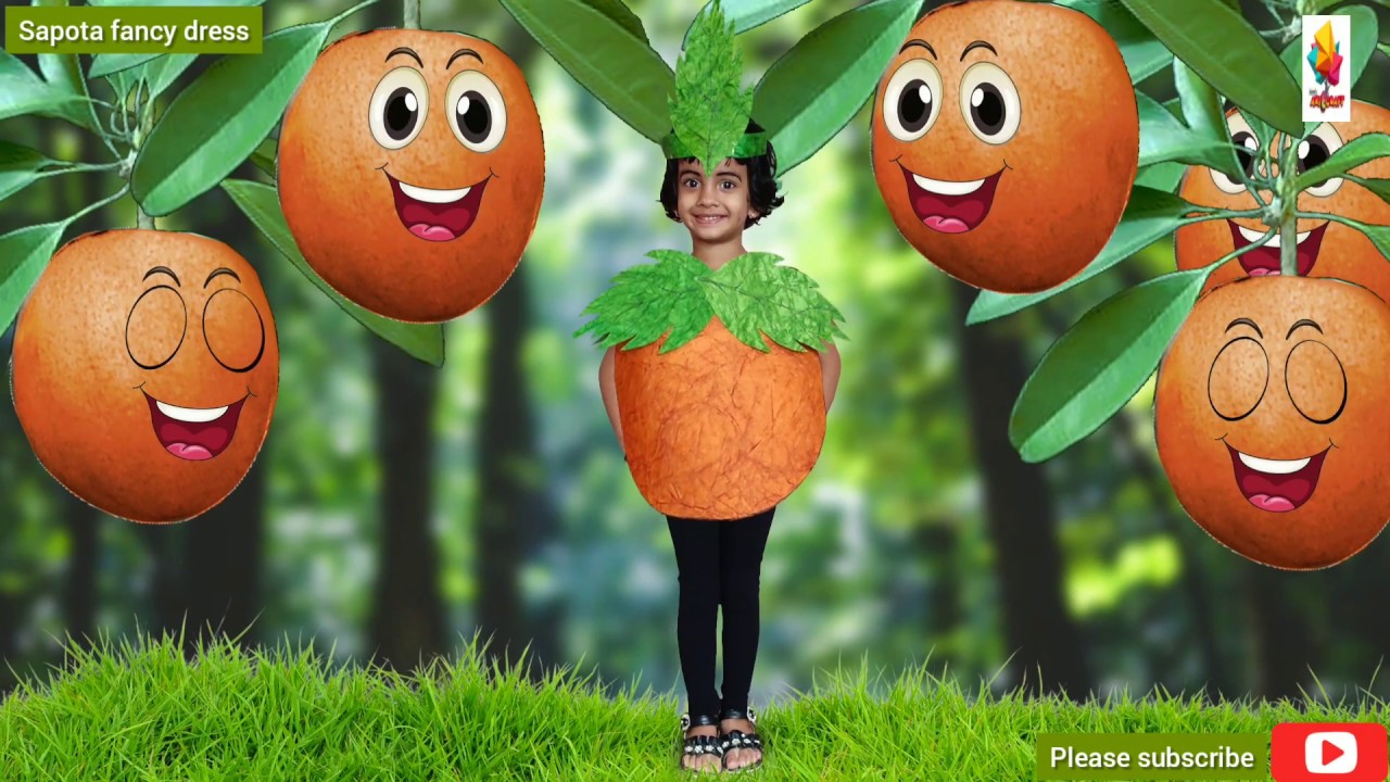 A easy sapota fancy dress \Sapota fancy dress ideas for school\DIY craft\Chiku fancy dress