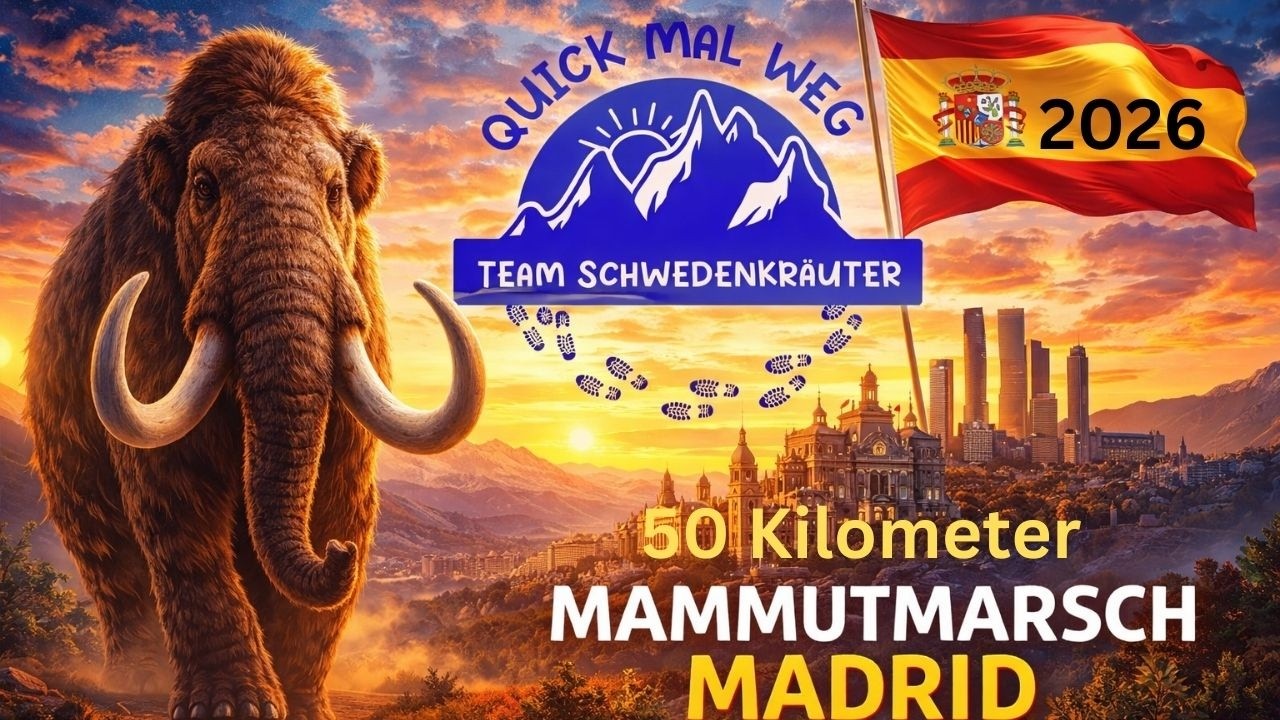 #Marcha Del Mamut Madrid 2026 #Mammutmarsch Madrid #50 Kilometer #Team Schwedenkräuter #Hicking