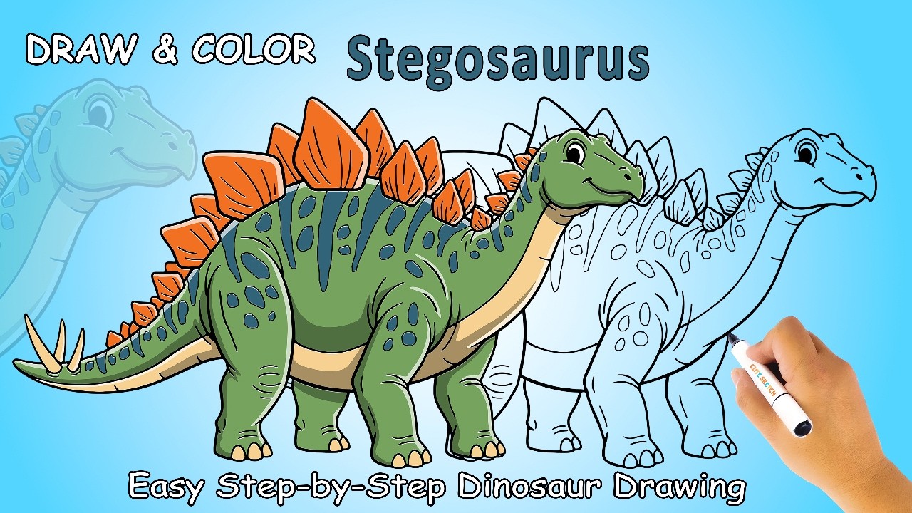 Draw & Color Prehistoric Animals | Stegosaurus