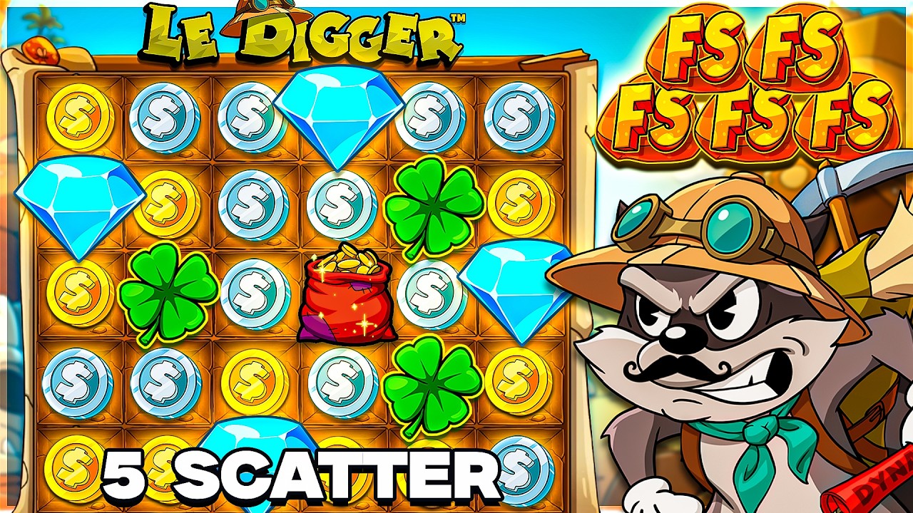 5 бонусных символов SCATTER на слоте LE DIGGER!! (САМЫЙ КРУПНЫЙ ВЫИГРЫШ)