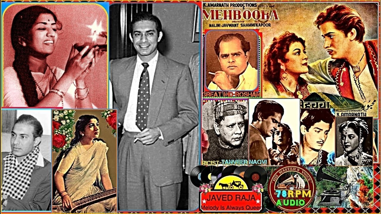 TALAT MEHMOOD & LATA JI-Film-MEHBOOBA-(1954)~Aji Humko Hai Tum Se Pyar~(3 Different Versions)