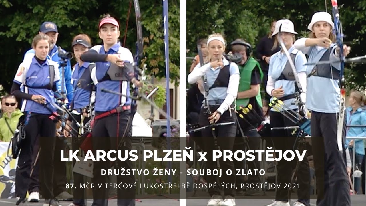 LK ARCUS Plzeň x Lukostřelba Prostějov - souboj o zlato, družstva ženy (MČR Prostějov 2021)