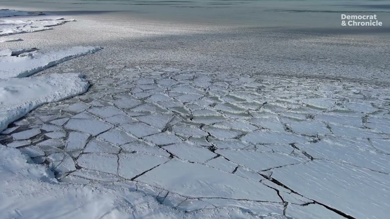 See the fascinating frozen waters of Lake Ontario from the air