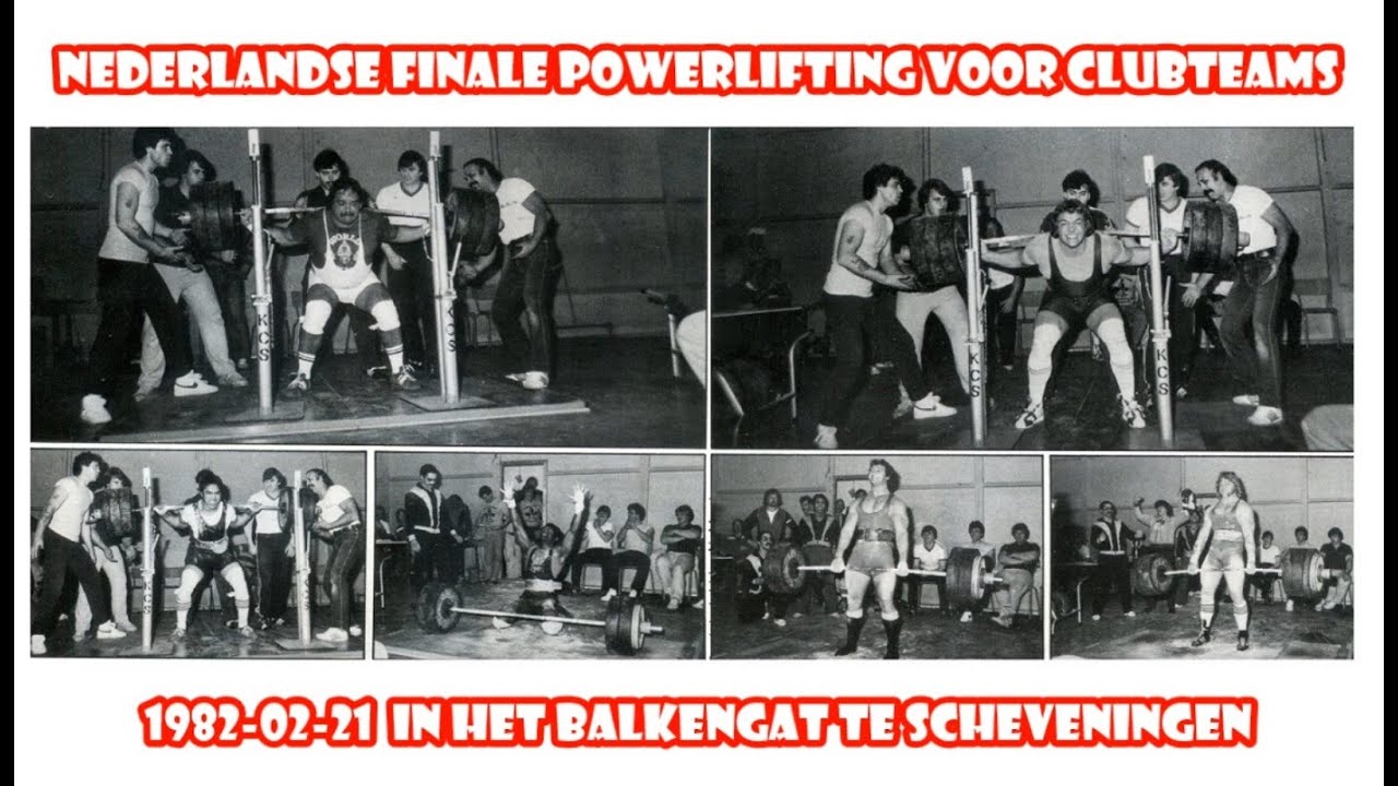 1982-02-21 Nederlandse finale powerlifting voor clubteams te Scheveningen.