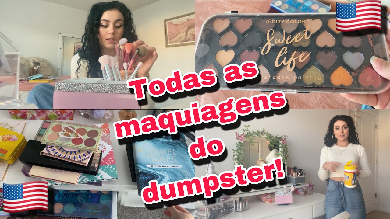 MINHAS NOVAS MAQUIAGENS DOS DUMPSTERS DOS ESTADOS UNIDOS🇺🇸😱+ LIMPEZA NA PENTEADEIRA!❤️