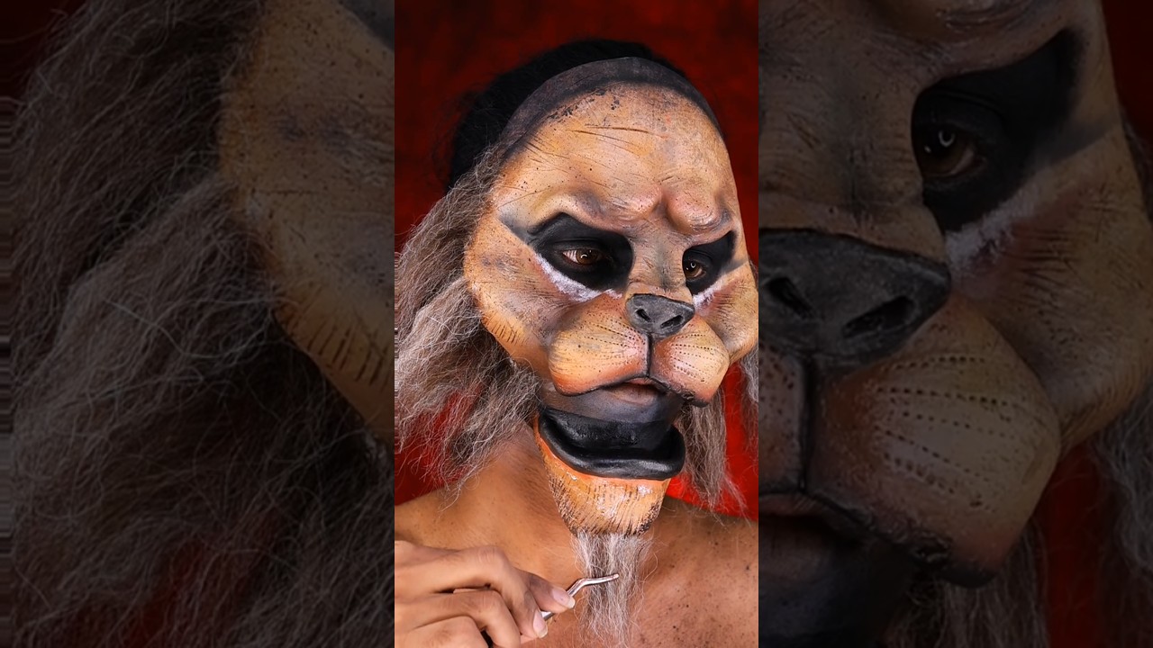 Narasimha makeup 😱🚩 #narasimha #makeuptutorial #creativemakeup #sfx #vishnu #lordnarasimha