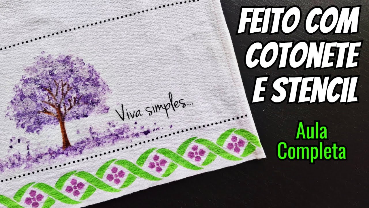 Pintei um Ipê Roxo no Pano de Prato – Resultado INCRÍVEL!