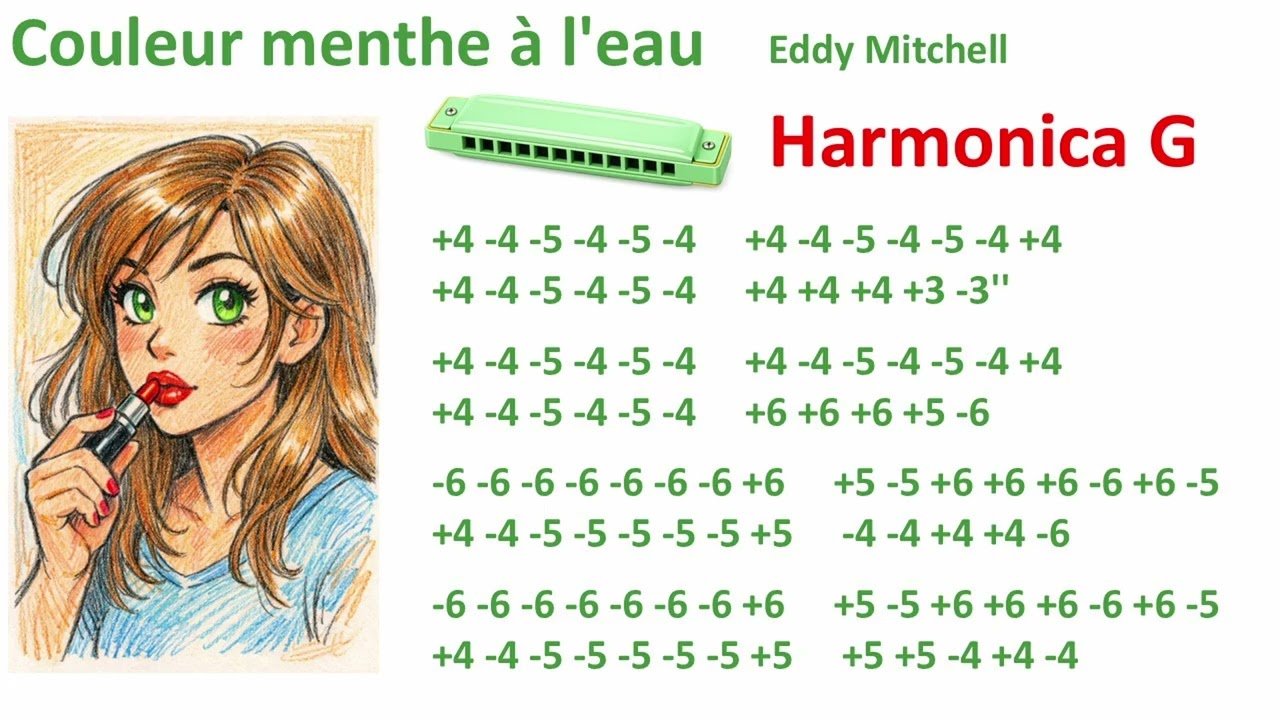 Couleur menthe à l'eau - Eddy Mitchell - Harmonica G