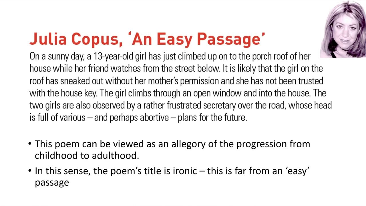 Julia Copus - An Easy Passage: Analysis