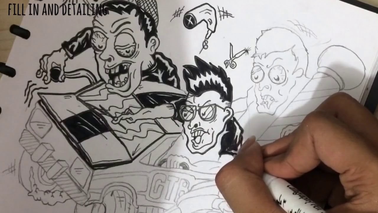 Flash Artwork Gangstown Barbershop (kustom kulture)