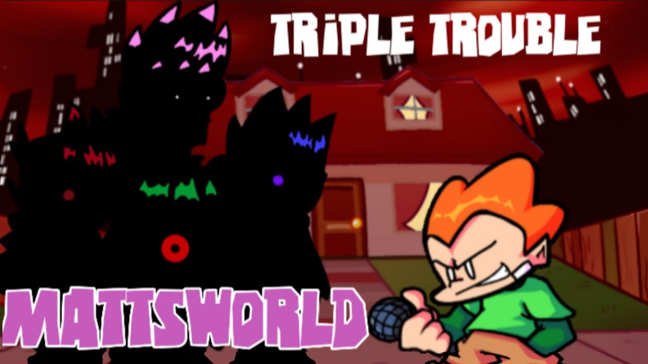 🎶 TRIPLE TROUBLE BUT MATTSWORLD CHARACTERS SINGS IT 🎶 //Eddsworld Au//FNF