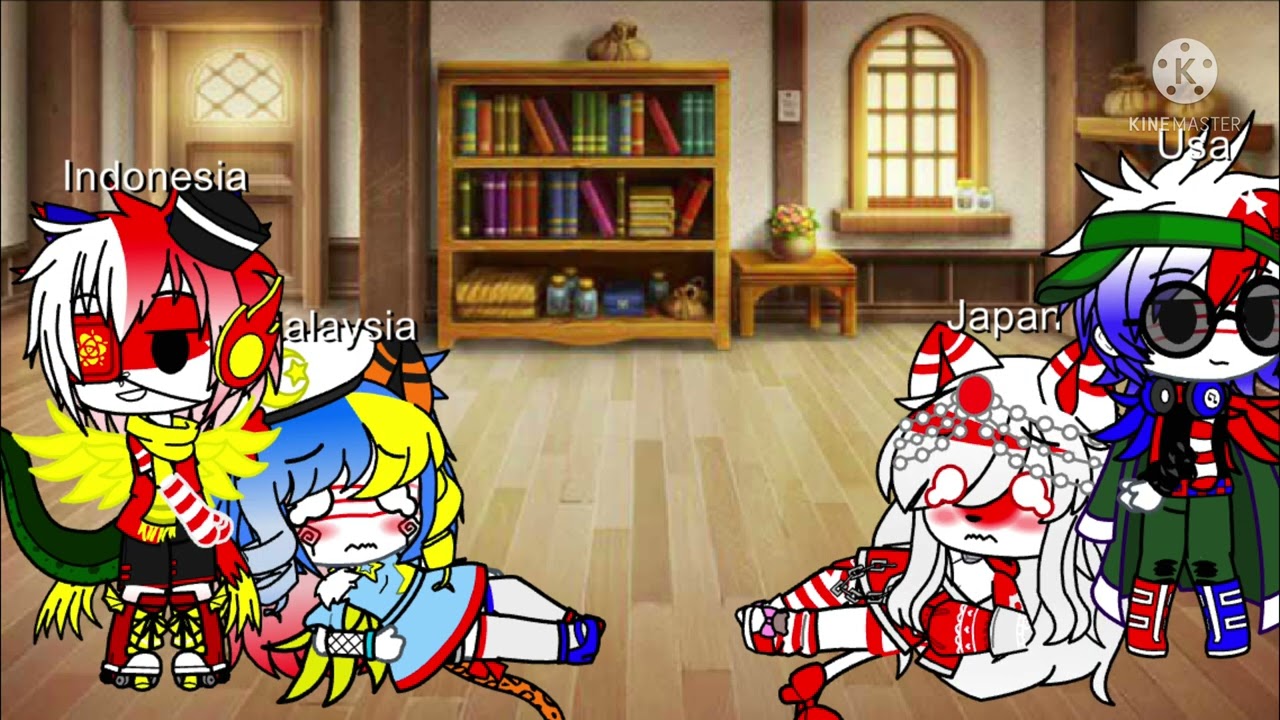 Indonesia and USA finding out that Malaysia and Japan can ✨🐱purr🐱✨ ( OLD au )