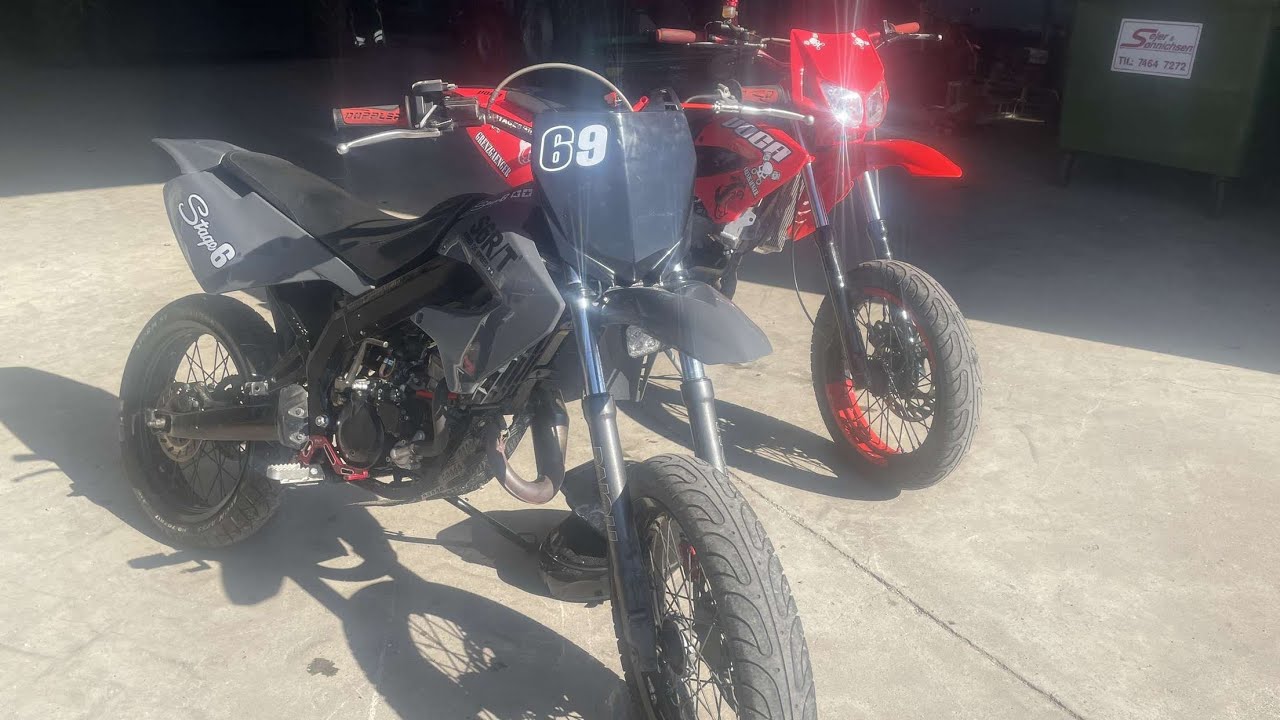 Derbi Senda 80cc/Gillera 88cc køre sammen. Møder sur mand