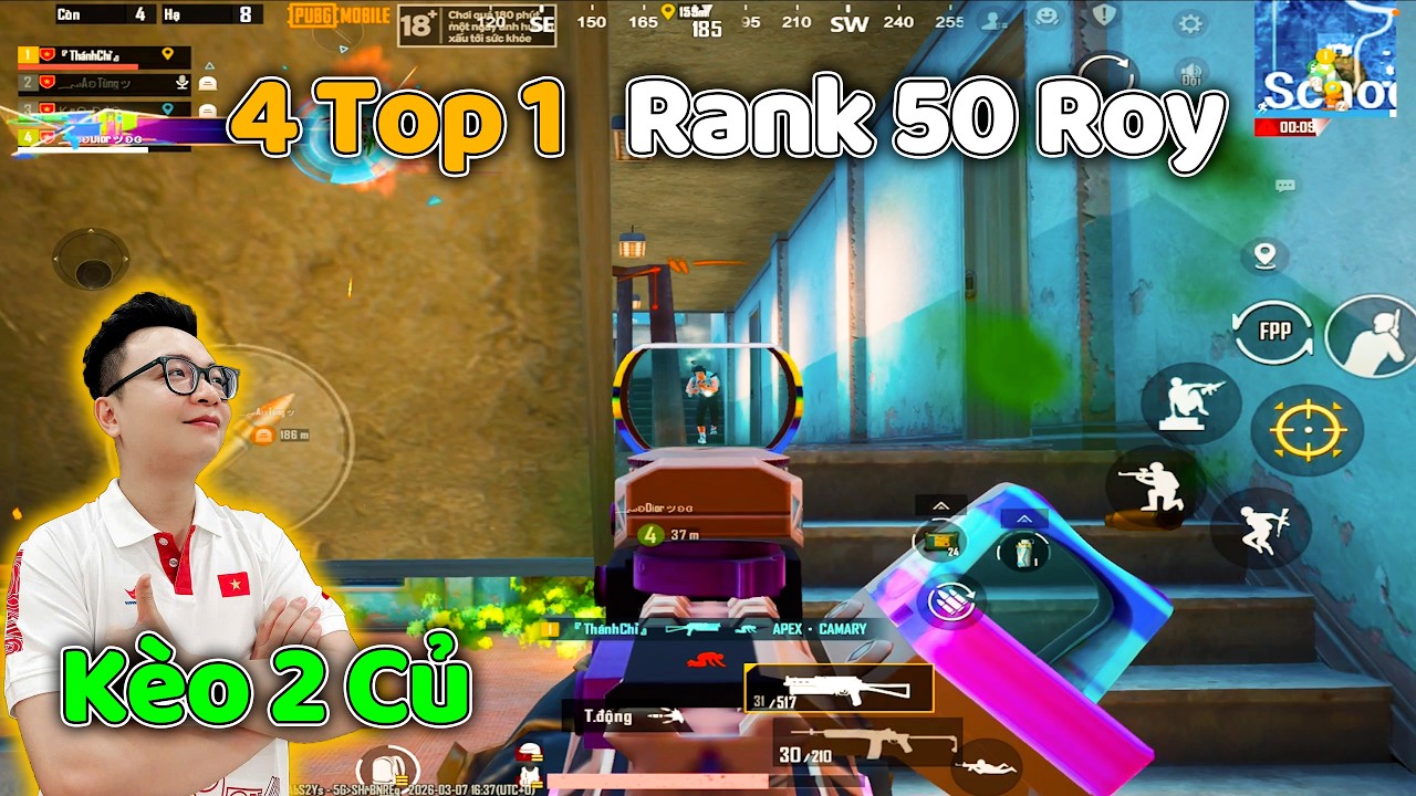 PUBG Mobile | TOP 50 SERVER KHÔNG DỄ – TEAM TUẤNHC PHẢI SĂN 4 TOP 1 VỚI KÈO 2 CỦ!