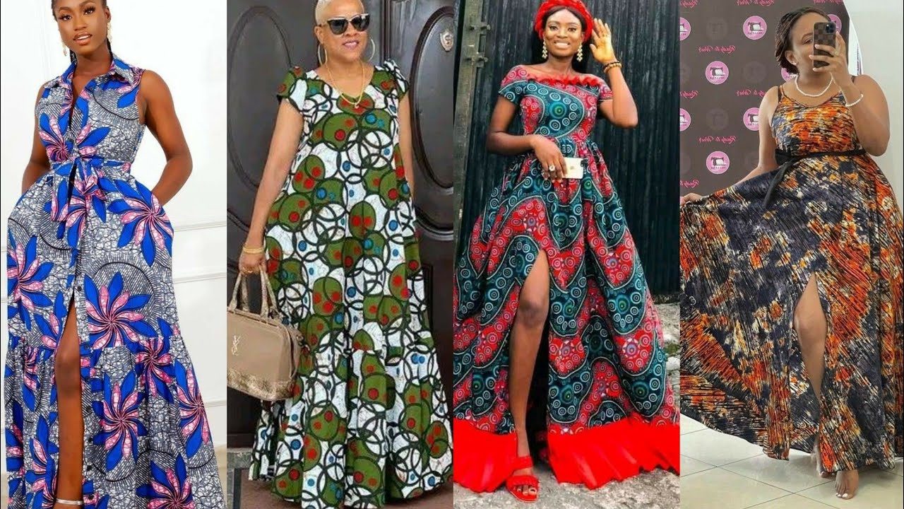 🆕️TRÈS BELLE TENUE AFRICAINE DE ROBE LONGUE MOYENNE 2023 WAX/PAGNE AFRICAN CASUAL DRESS ANKARA GOWN