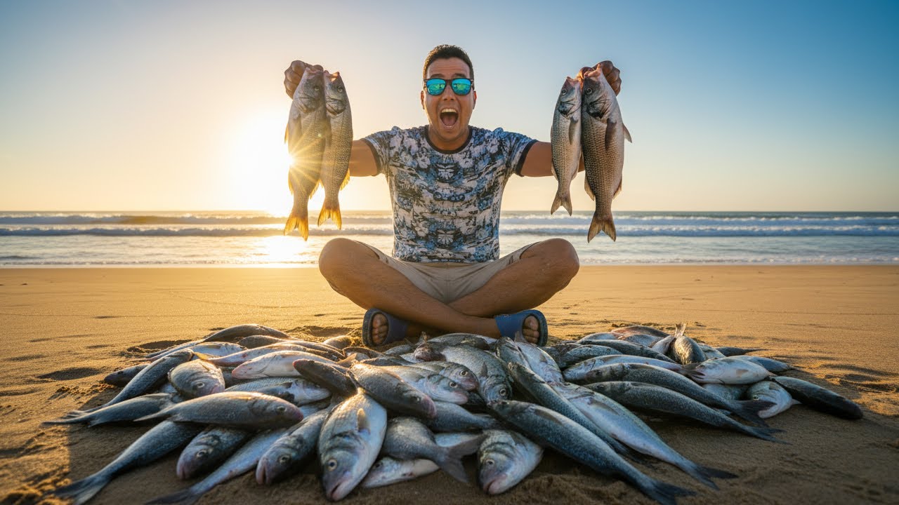 صيدت كمية خيالية من الدرعي 🎣 بأغرب قارب في المغرب (بارشينو) 😱 | مغامرة مجنونة