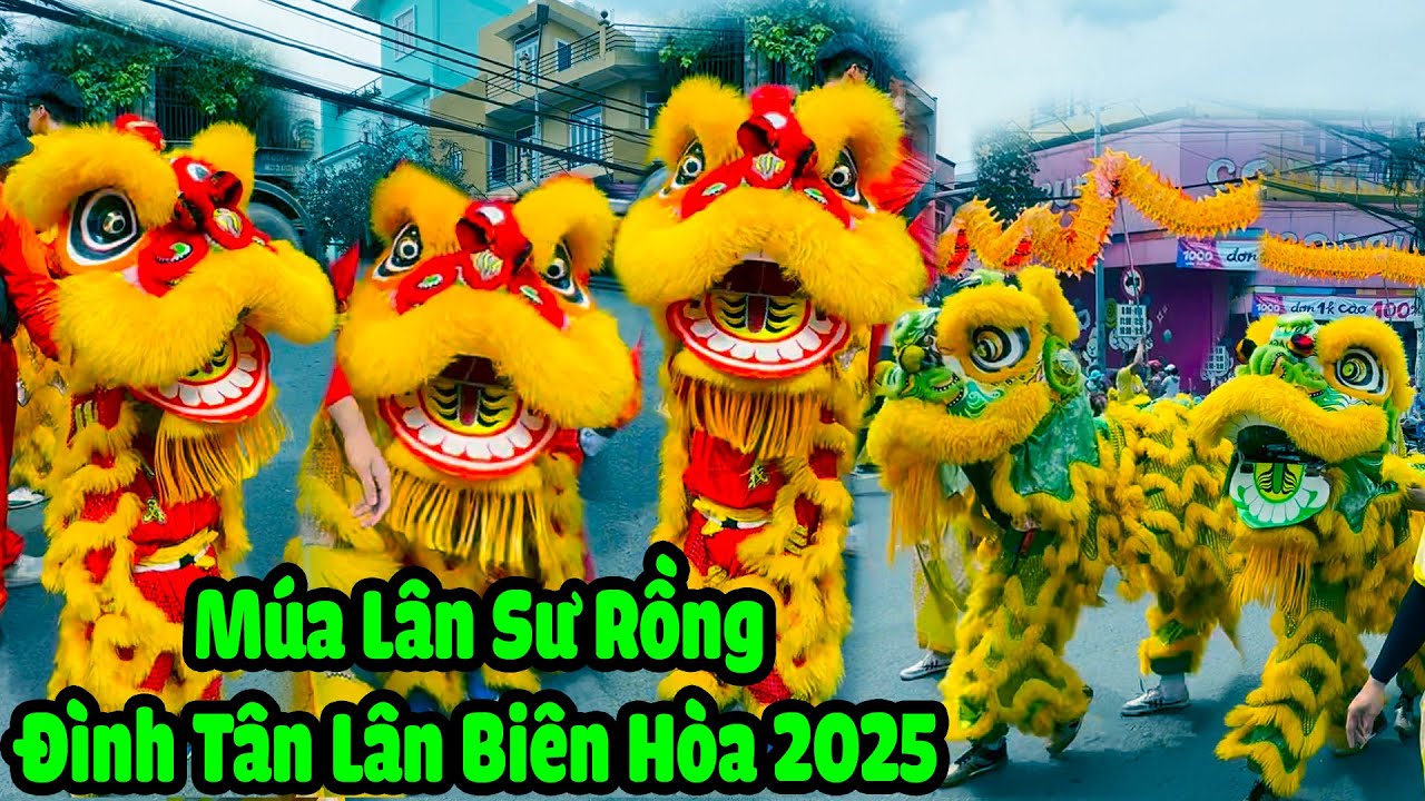 Múa Lân Cực Hay diễu hành Lân Sư Rồng lễ hội Kỳ Yên Đình Tân Lân năm 2025