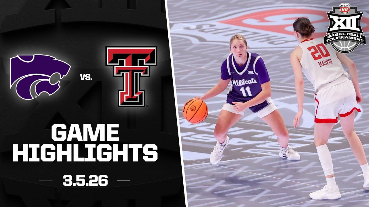 Kansas State vs. #21 Texas Tech Highlights | 2026 Phillips 66 Big 12 Women’s Basketball Tournament