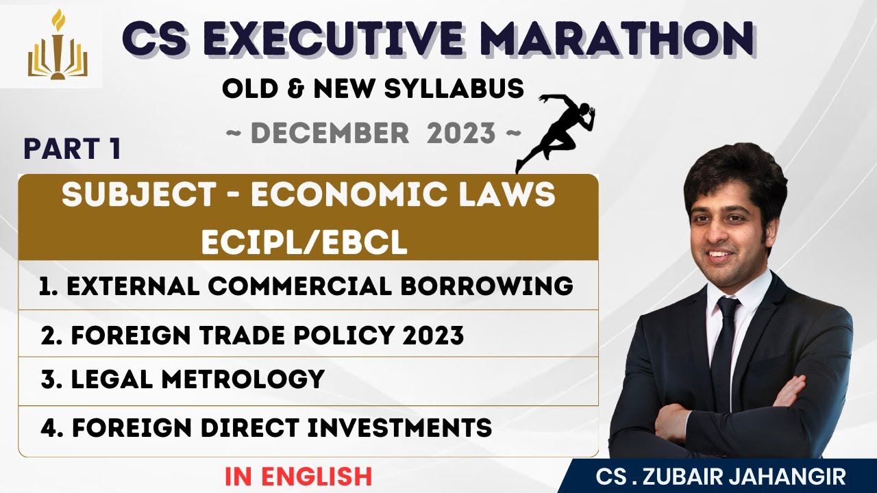 Economic Laws Marathon with Prof. Zubair Jahangir 📚|  In English | CS Executive | EBCL / ECIPL 🚀
