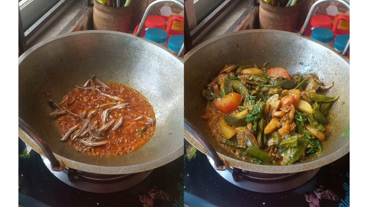 ✨🥗 দারুন স্বাদের সবজি দিয়ে শুটকি মাছের চরচরি✨🍁
