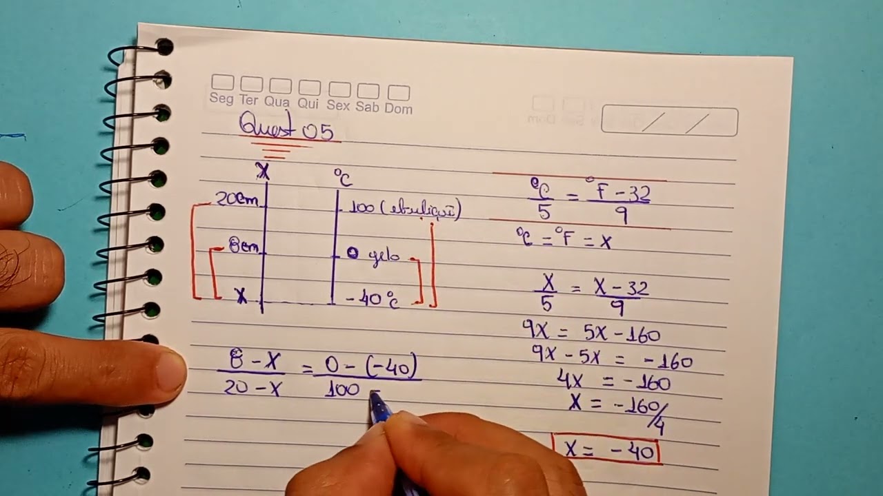 Escalas termométricas: Gráfico e Termômetro de Coluna (05)