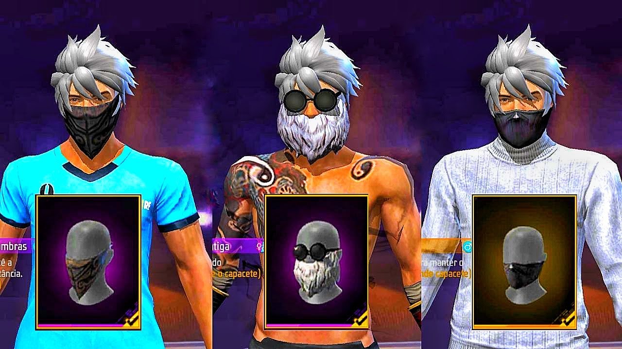 MELHORES COMBINA&Ccedil;&Otilde;ES COM CABELO SOMBRA ROXA / BARBINHA / BANDANA CA&Ccedil;ADOR DAS SOMBRAS 💇&zwj;♂️ FREE FIRE