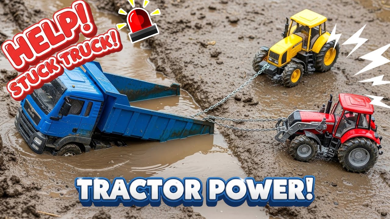 HELP! Stuck Truck 🚜  Tractor Rescue Power in the Mud + More Nursery Rhymes & Kids Songs
