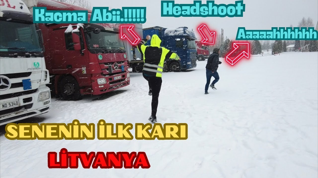 Senenin İlk Karı Litvanya Biraz Eğlence #TırVlog (KAR SAVAŞLARI)