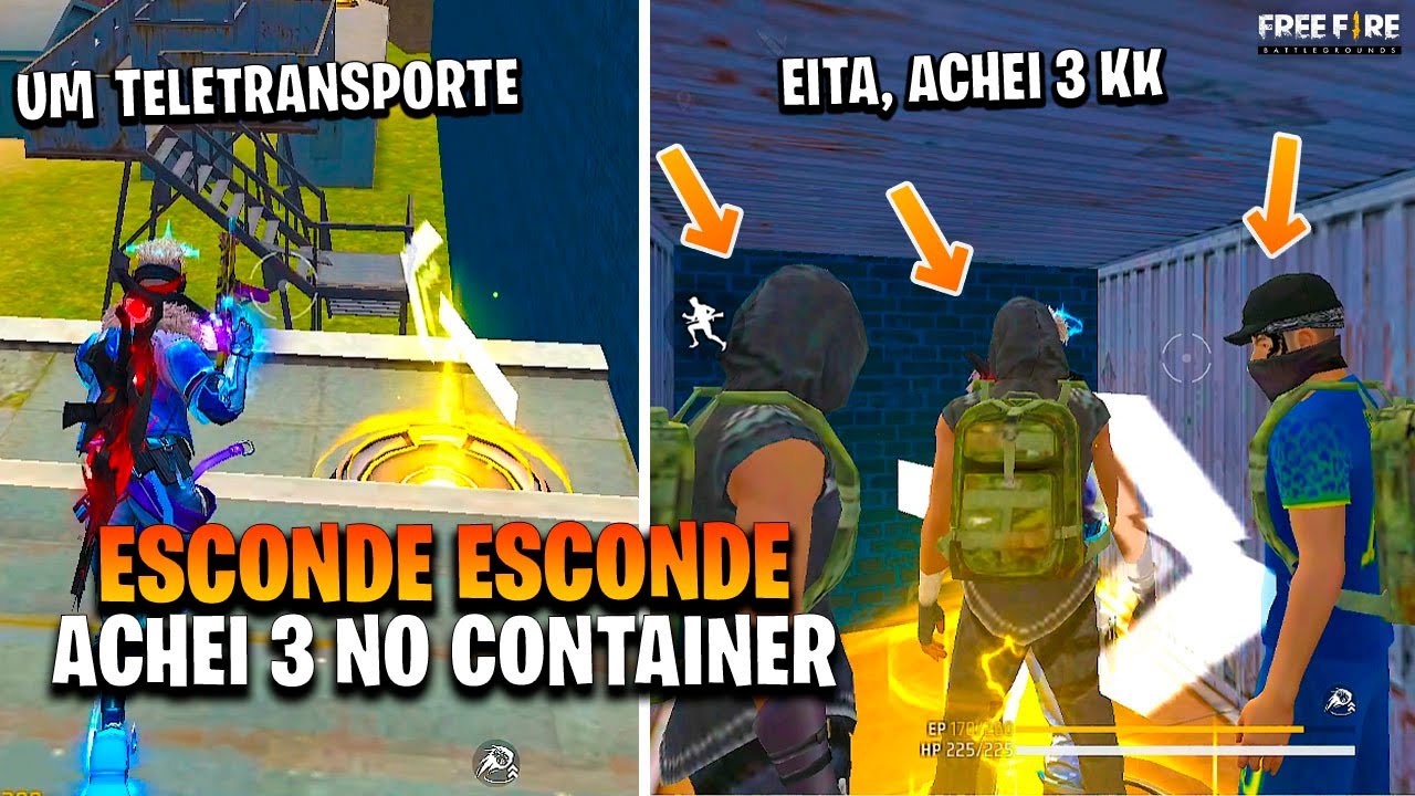 ESCONDE ESCONDE - ACHEI 3 CARAS ENTOCADOS NO CONTEINER #freefire #ff