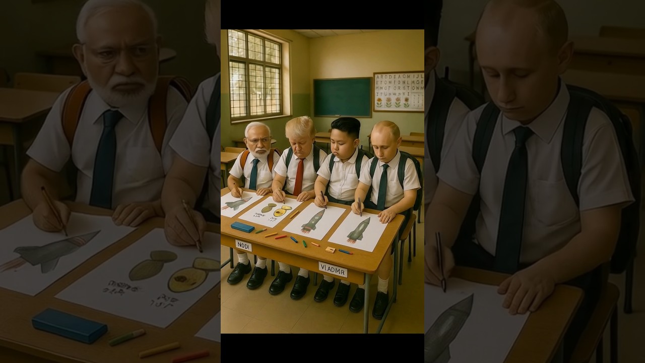 Missile Drawing Contest 😂 Modi, Trump, Putin & Kim as School Kids! | 
