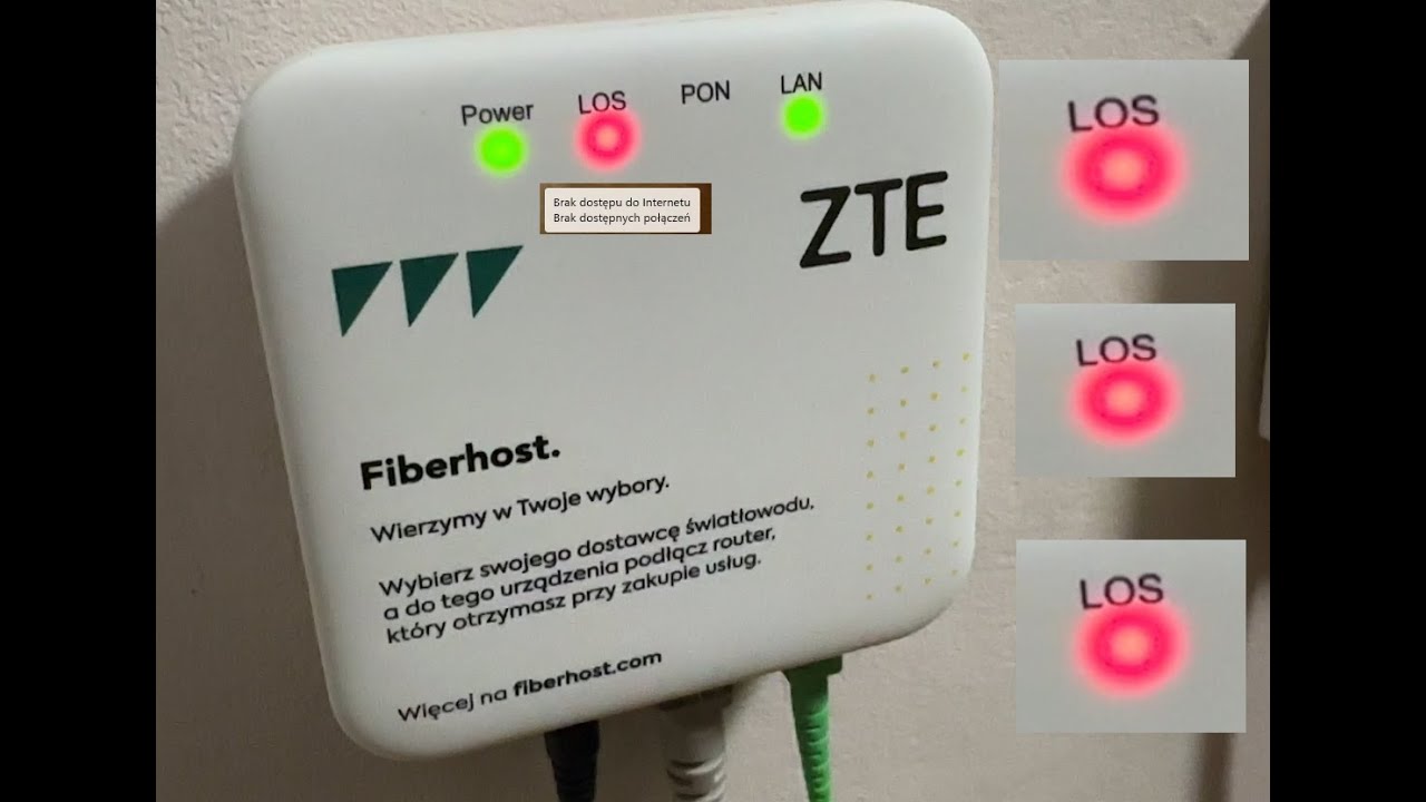 Migająca czerwona dioda LOS - brak internetu - ROZWIĄZANIE problemu