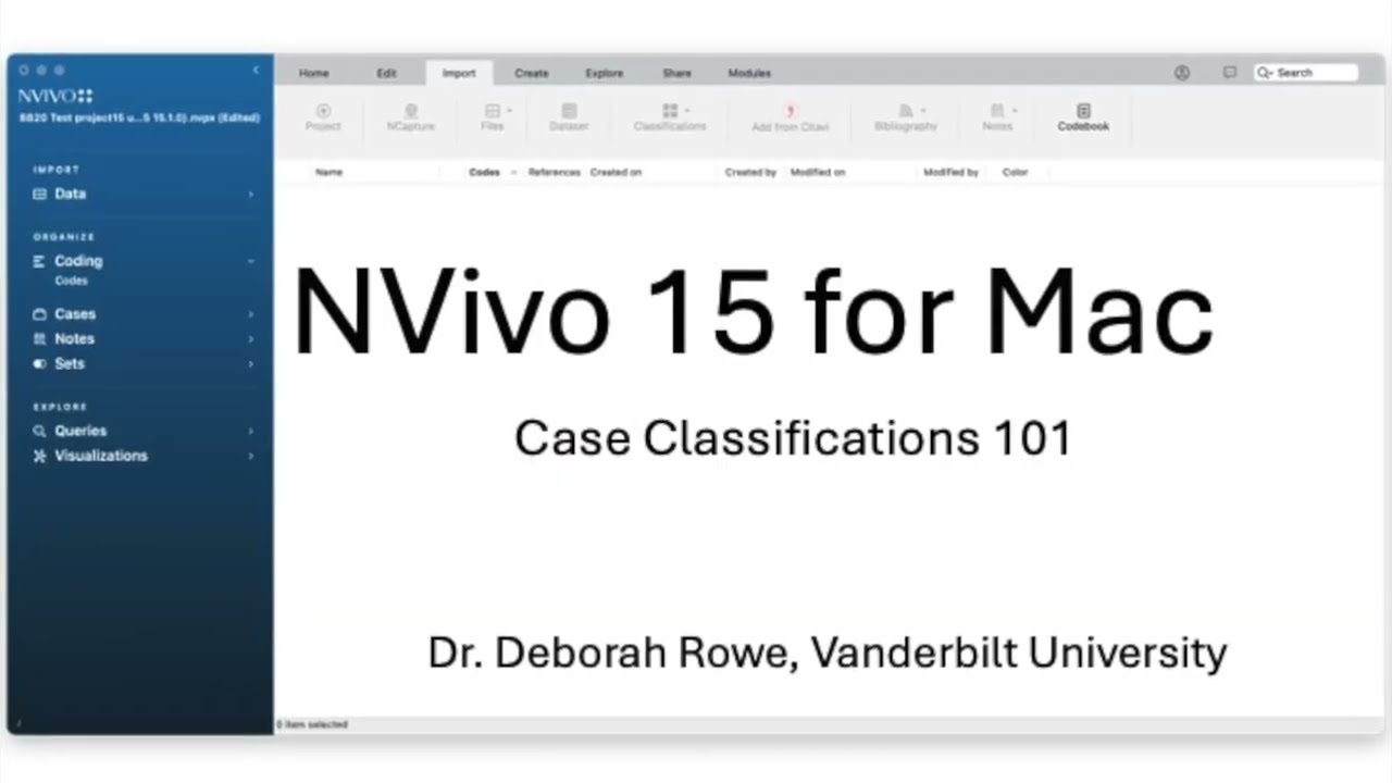 NVivo 15 for Mac: Classifications 101