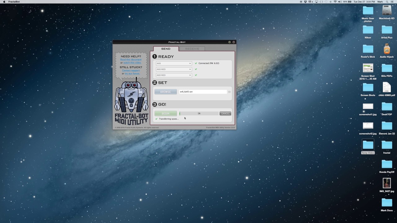 AX8 Firmware Updating and Factory Preset Install Using FractalBot
